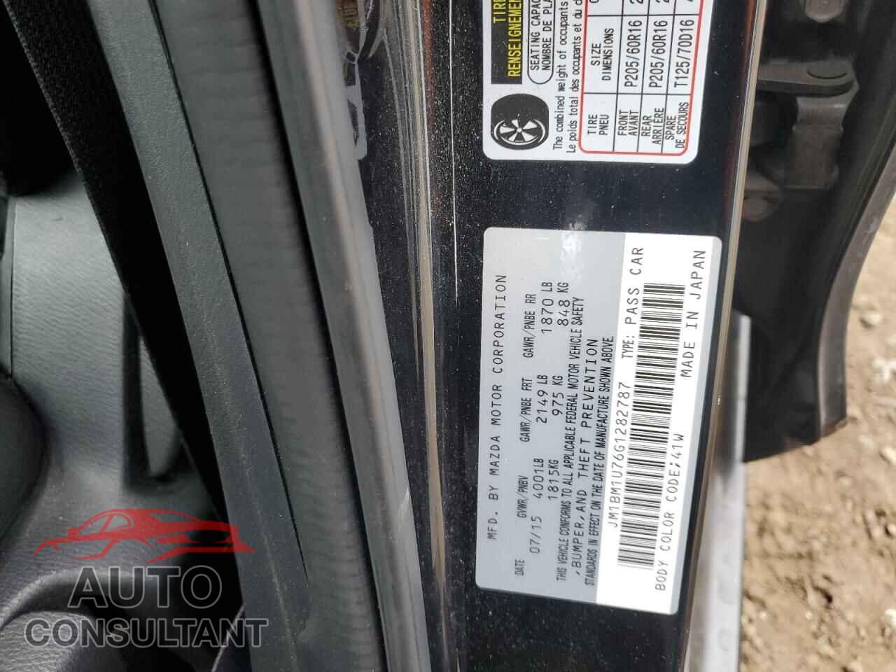 MAZDA 3 2016 - JM1BM1U76G1282787