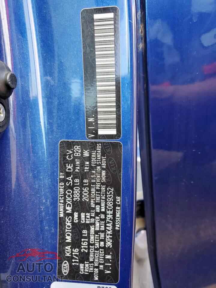 KIA FORTE 2017 - 3KPFK4A79HE089352
