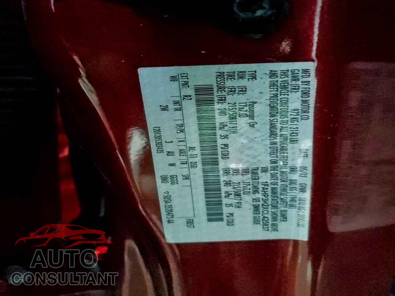 FORD FOCUS 2012 - 1FAHP3H2XCL425837