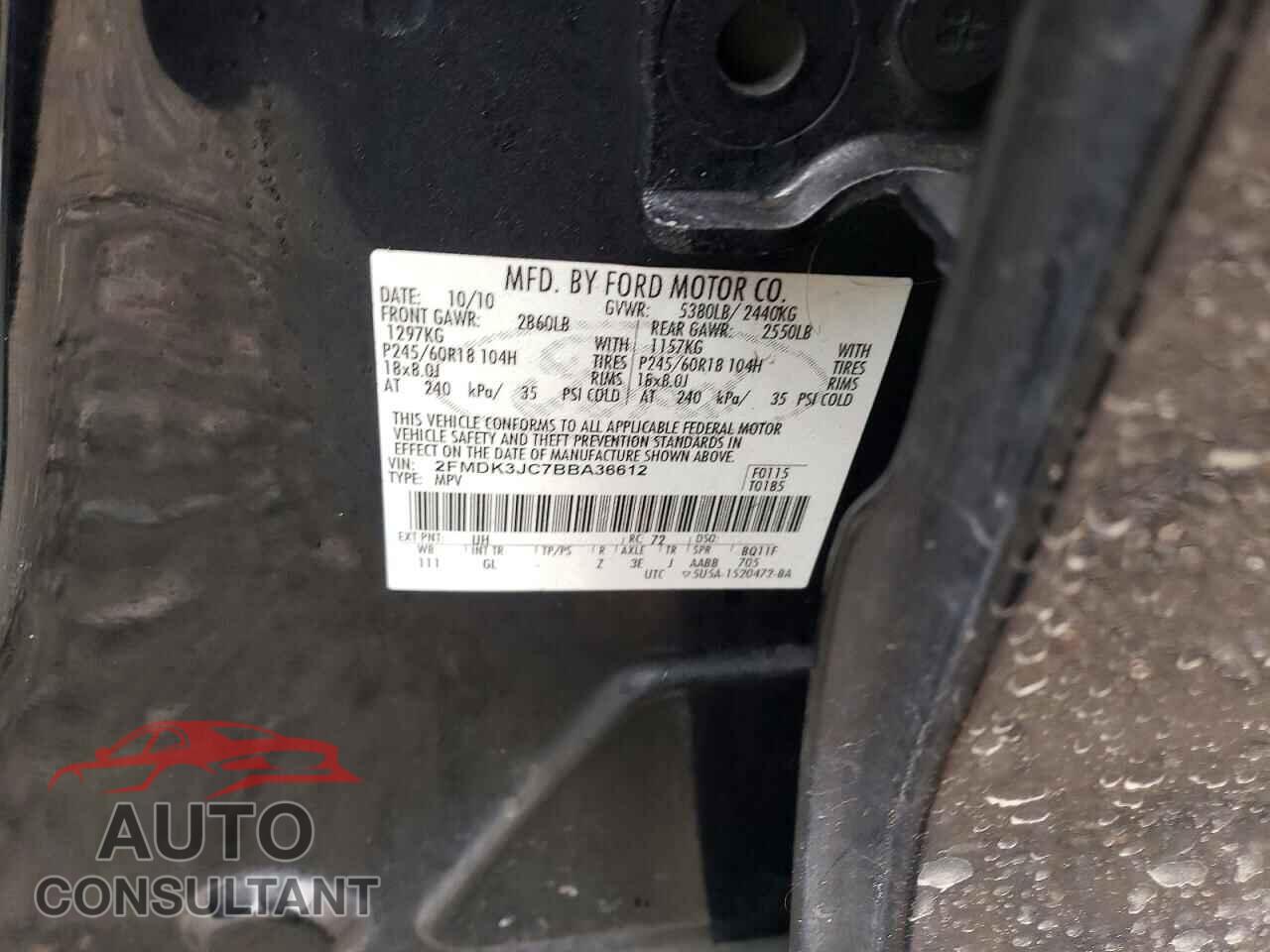 FORD EDGE 2011 - 2FMDK3JC7BBA36612