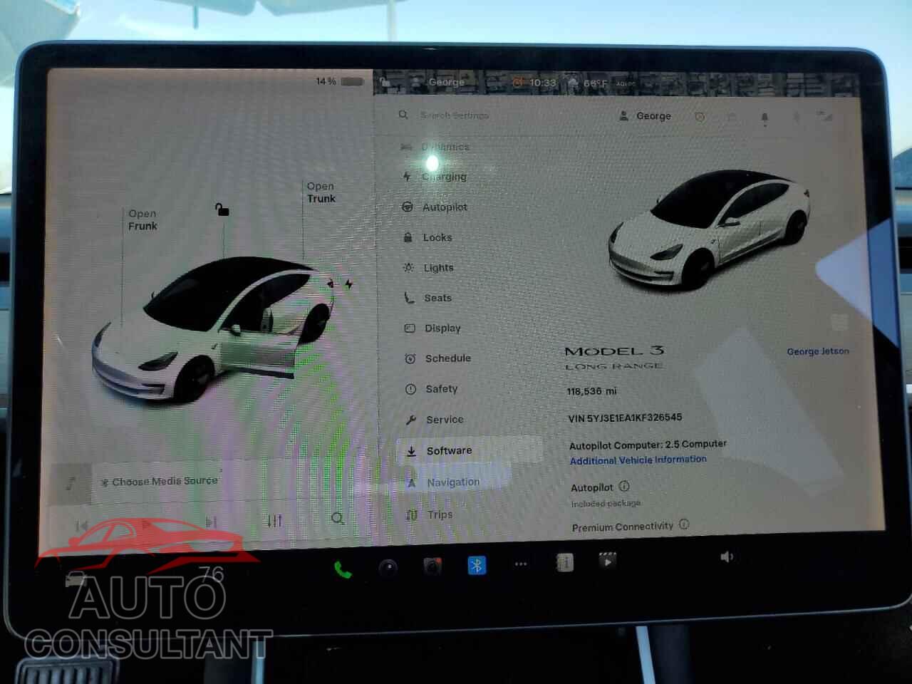 TESLA MODEL 3 2019 - 5YJ3E1EA1KF326545