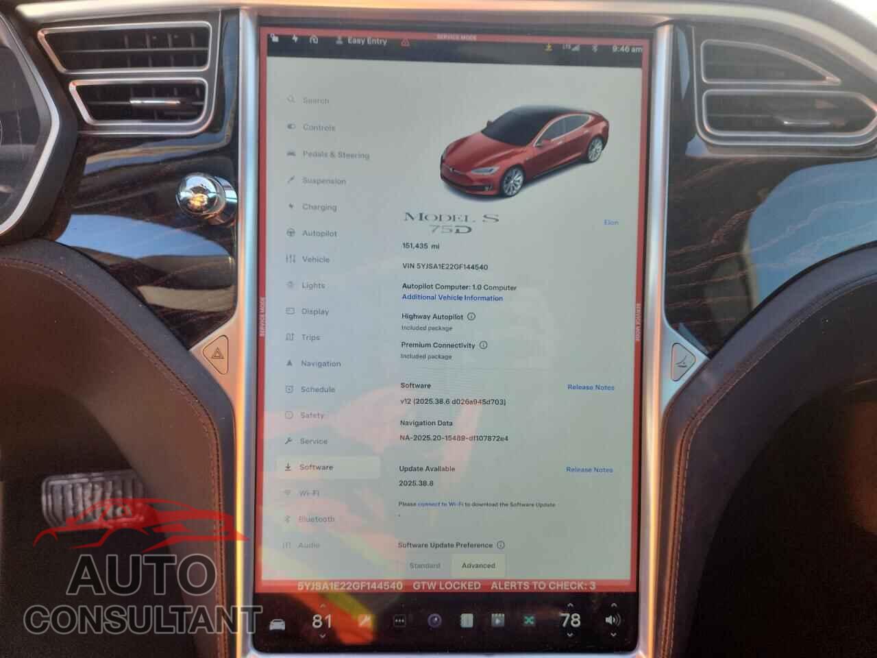 TESLA MODEL S 2016 - 5YJSA1E22GF144540