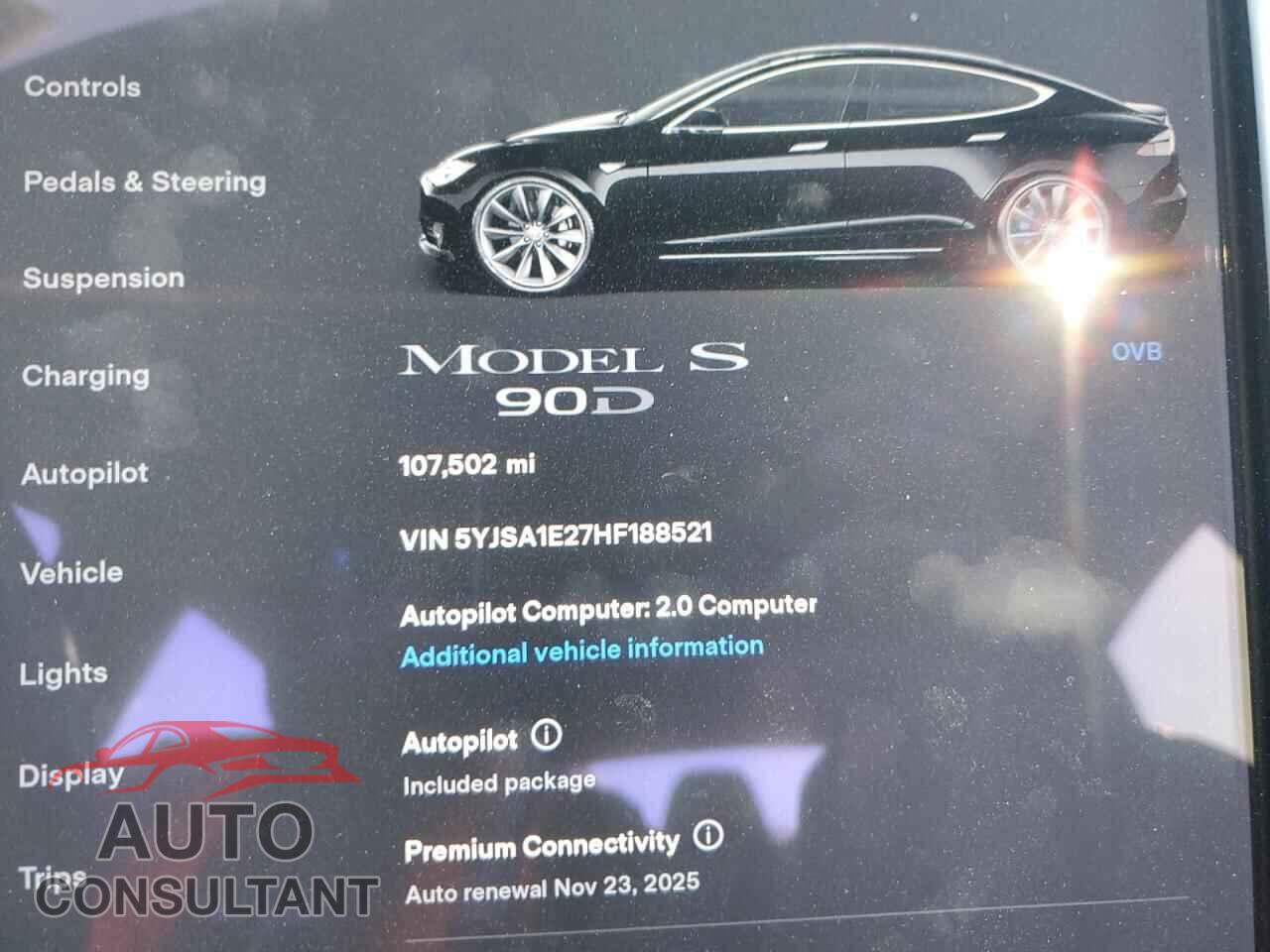 TESLA MODEL S 2017 - 5YJSA1E27HF188521