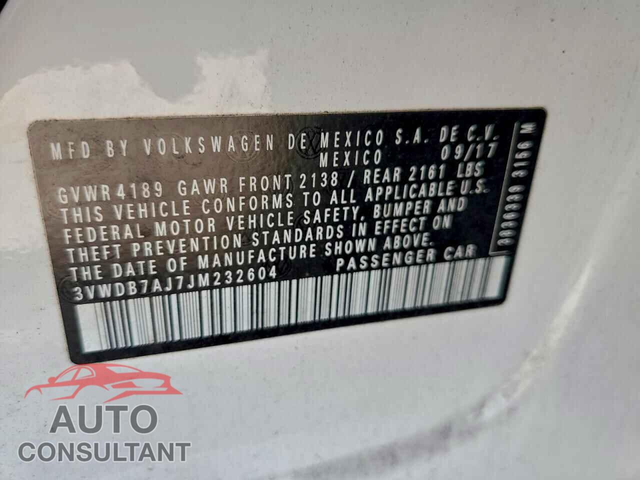 VOLKSWAGEN JETTA 2018 - 3VWDB7AJ7JM232604