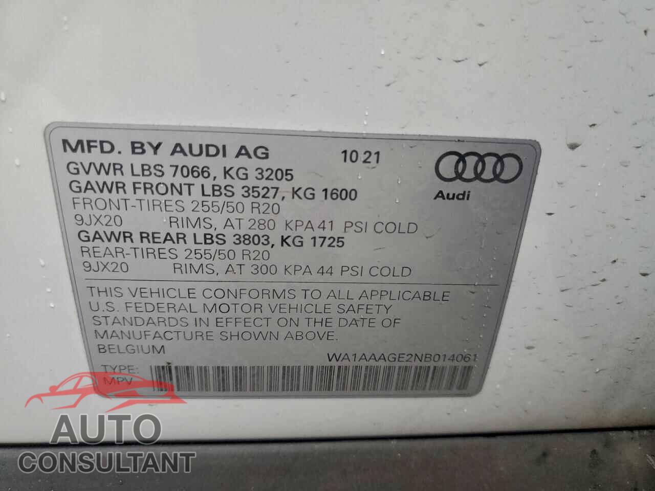 AUDI E-TRON 2022 - WA1AAAGE2NB014061
