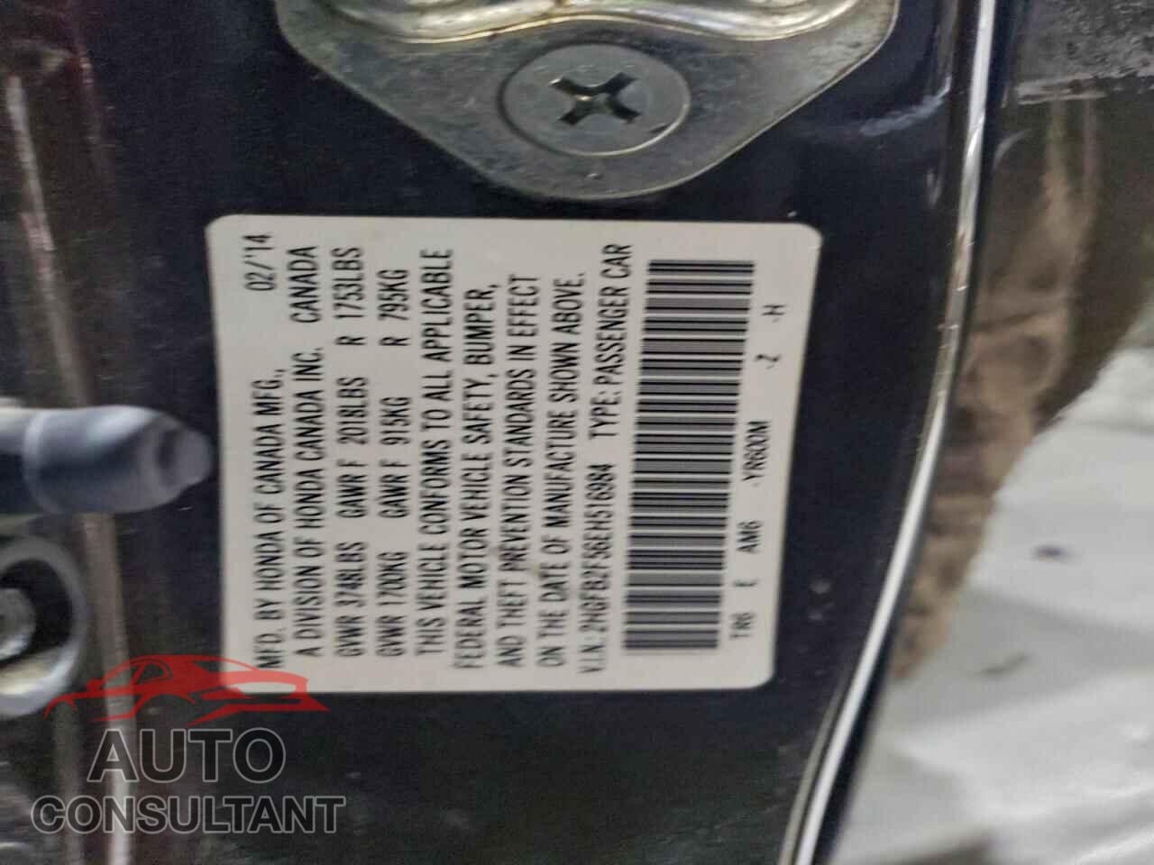HONDA CIVIC 2014 - 2HGFB2F56EH516984