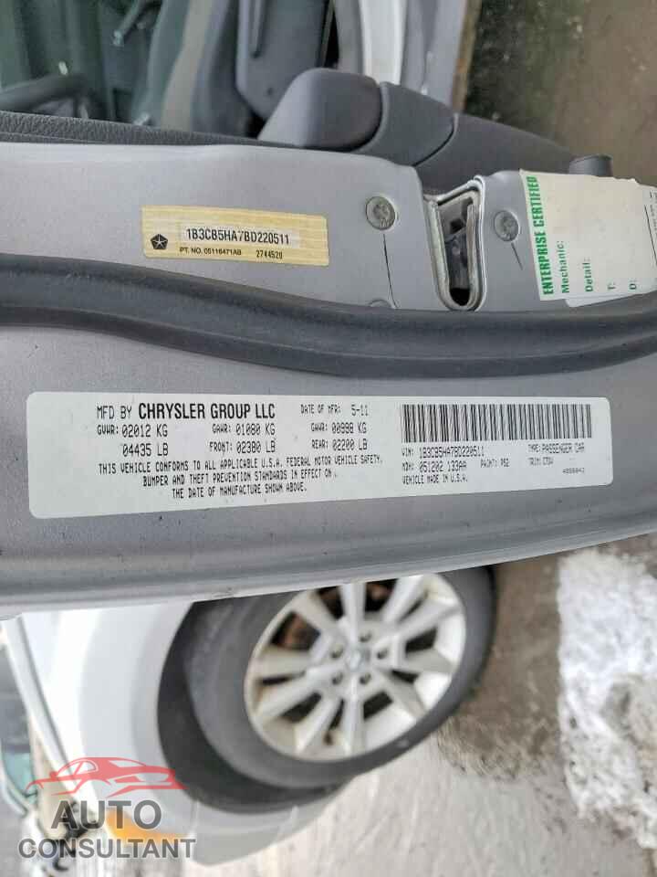 DODGE CALIBER 2011 - 1B3CB5HA7BD220511