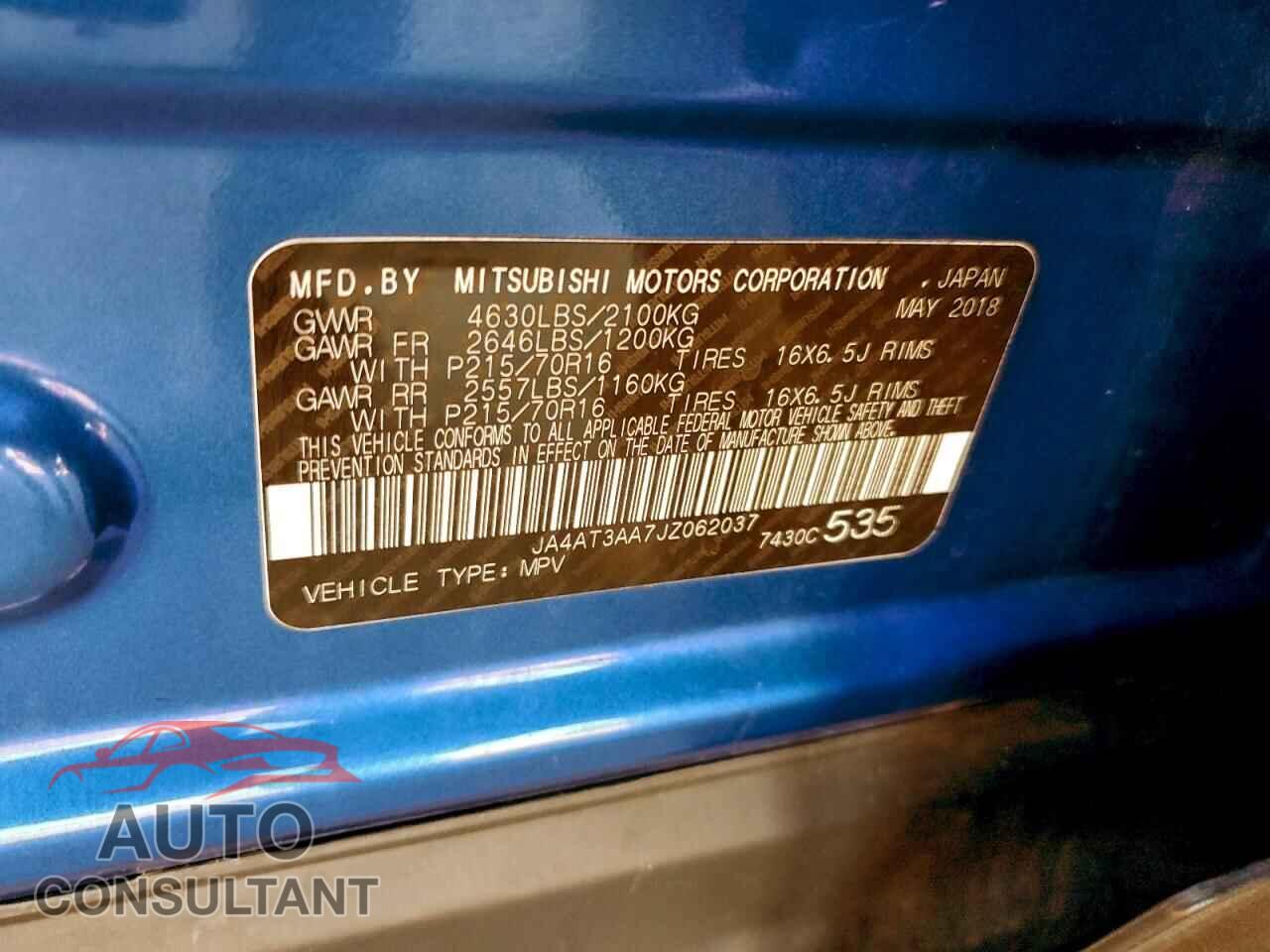 MITSUBISHI ECLIPSE 2018 - JA4AT3AA7JZ062037