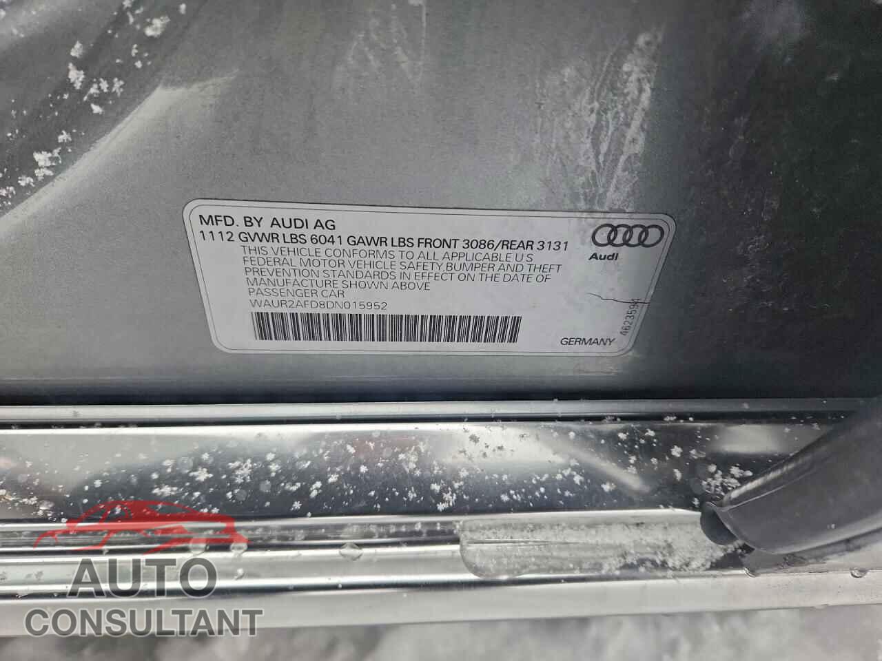 AUDI A8 2013 - WAUR2AFD8DN015952