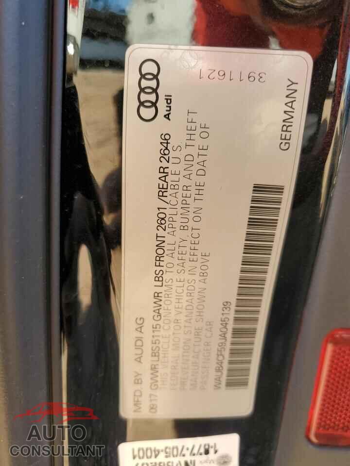 AUDI S5/RS5 2018 - WAUB4CF59JA045139