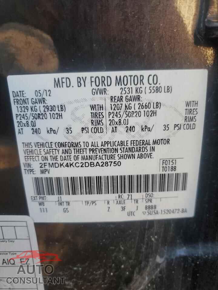 FORD EDGE 2013 - 2FMDK4KC2DBA28750