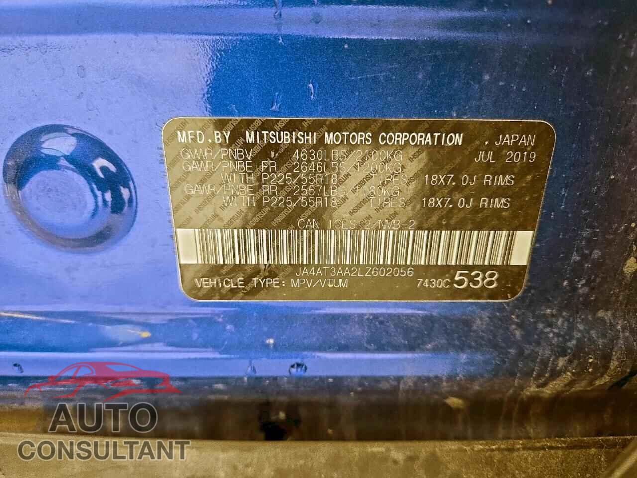 MITSUBISHI ECLIPSE 2020 - JA4AT3AA2LZ602056