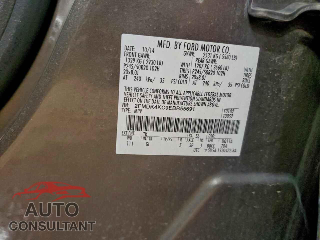 FORD EDGE 2014 - 2FMDK4KC9EBB55691