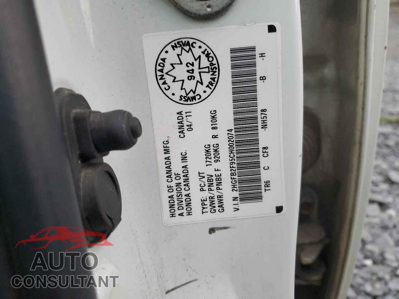 HONDA CIVIC 2012 - 2HGFB2F95CH002074