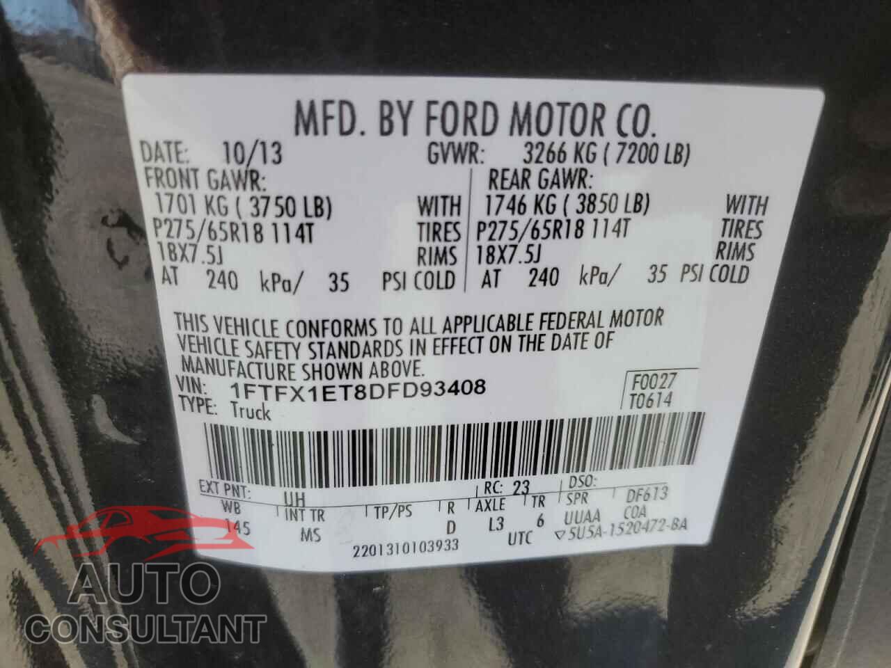 FORD F-150 2013 - 1FTFX1ET8DFD93408