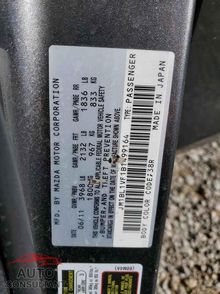 MAZDA 3 2011 - JM1BL1VF1B1499164