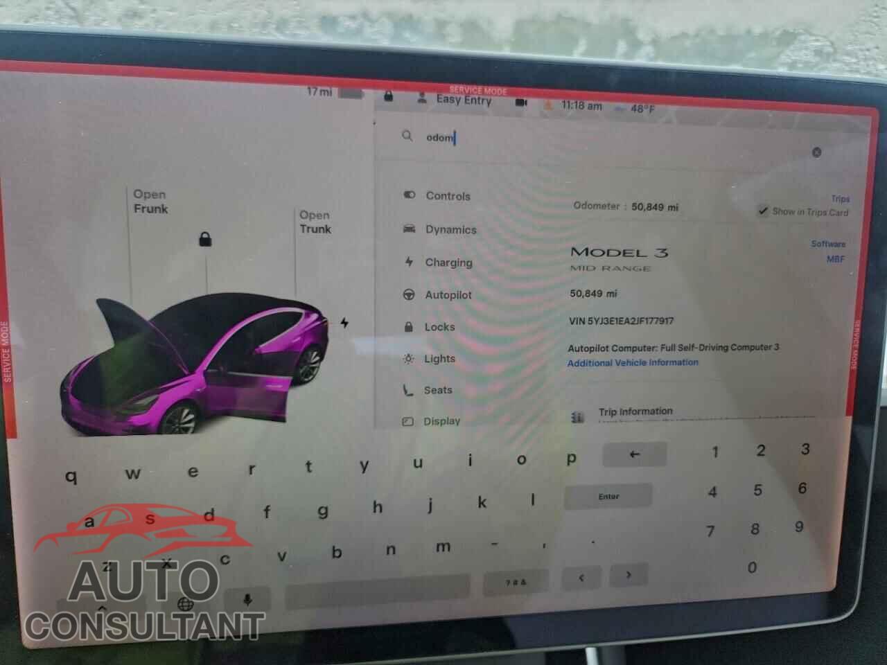 TESLA MODEL 3 2018 - 5YJ3E1EA2JF177917