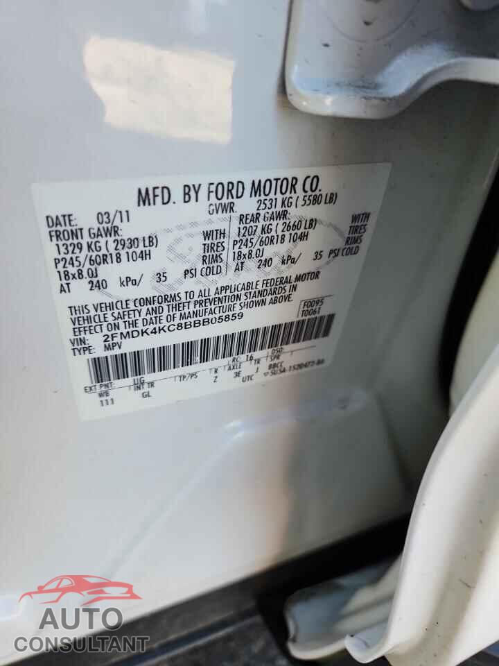 FORD EDGE 2011 - 2FMDK4KC8BBB05859