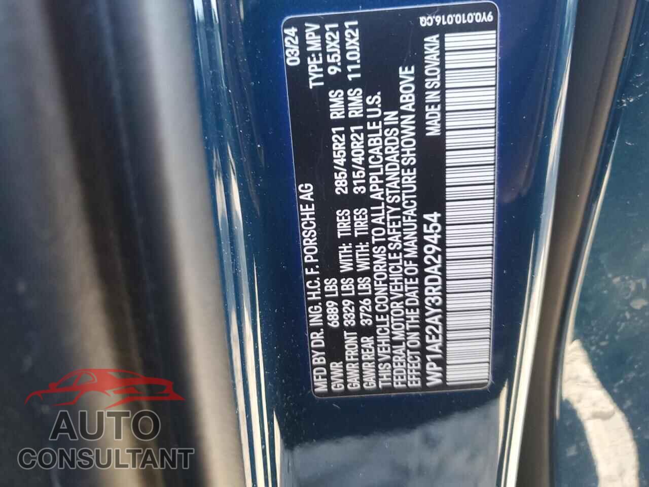 PORSCHE CAYENNE 2024 - WP1AE2AY3RDA29454
