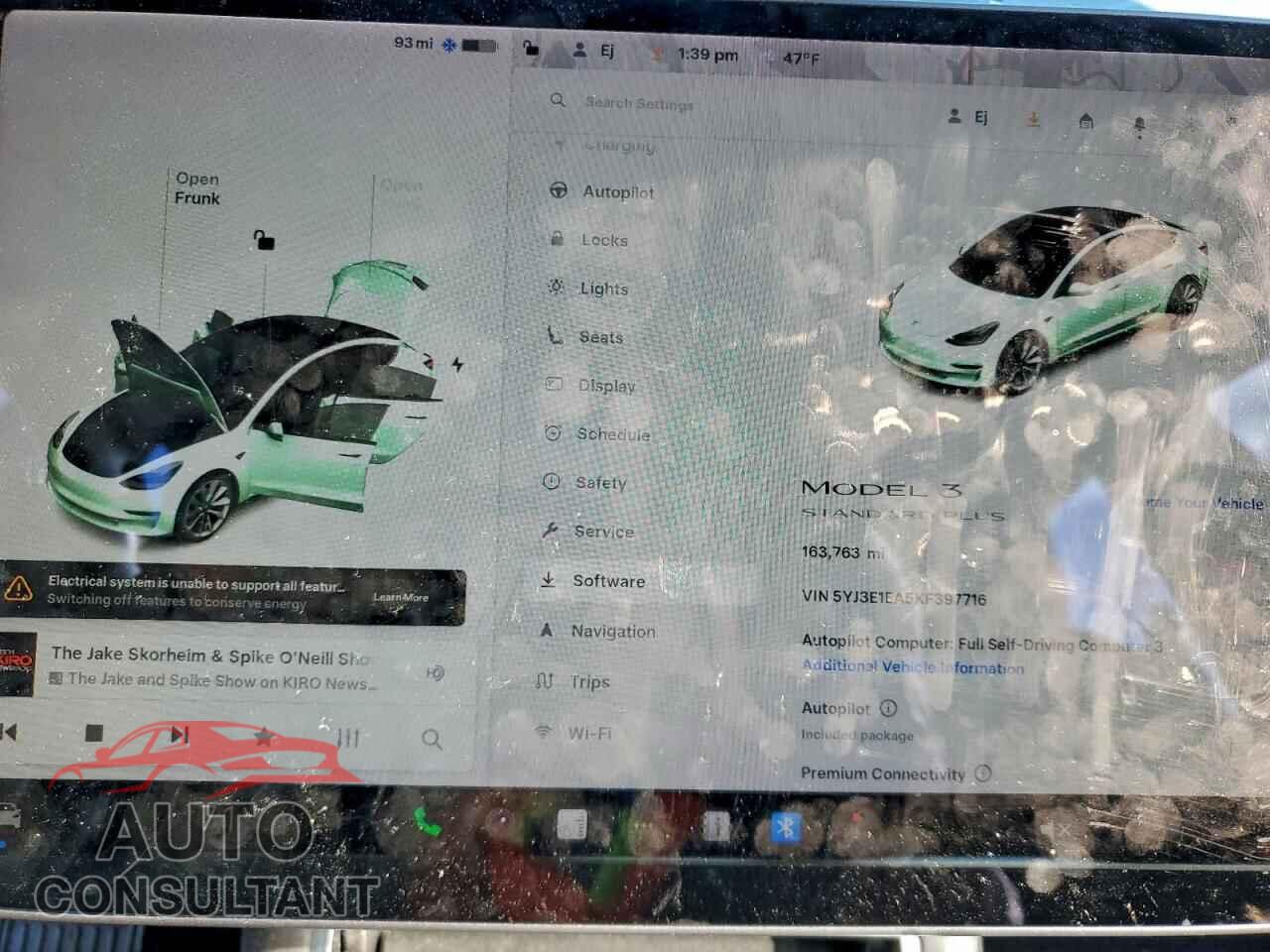 TESLA MODEL 3 2019 - 5YJ3E1EA5KF397716