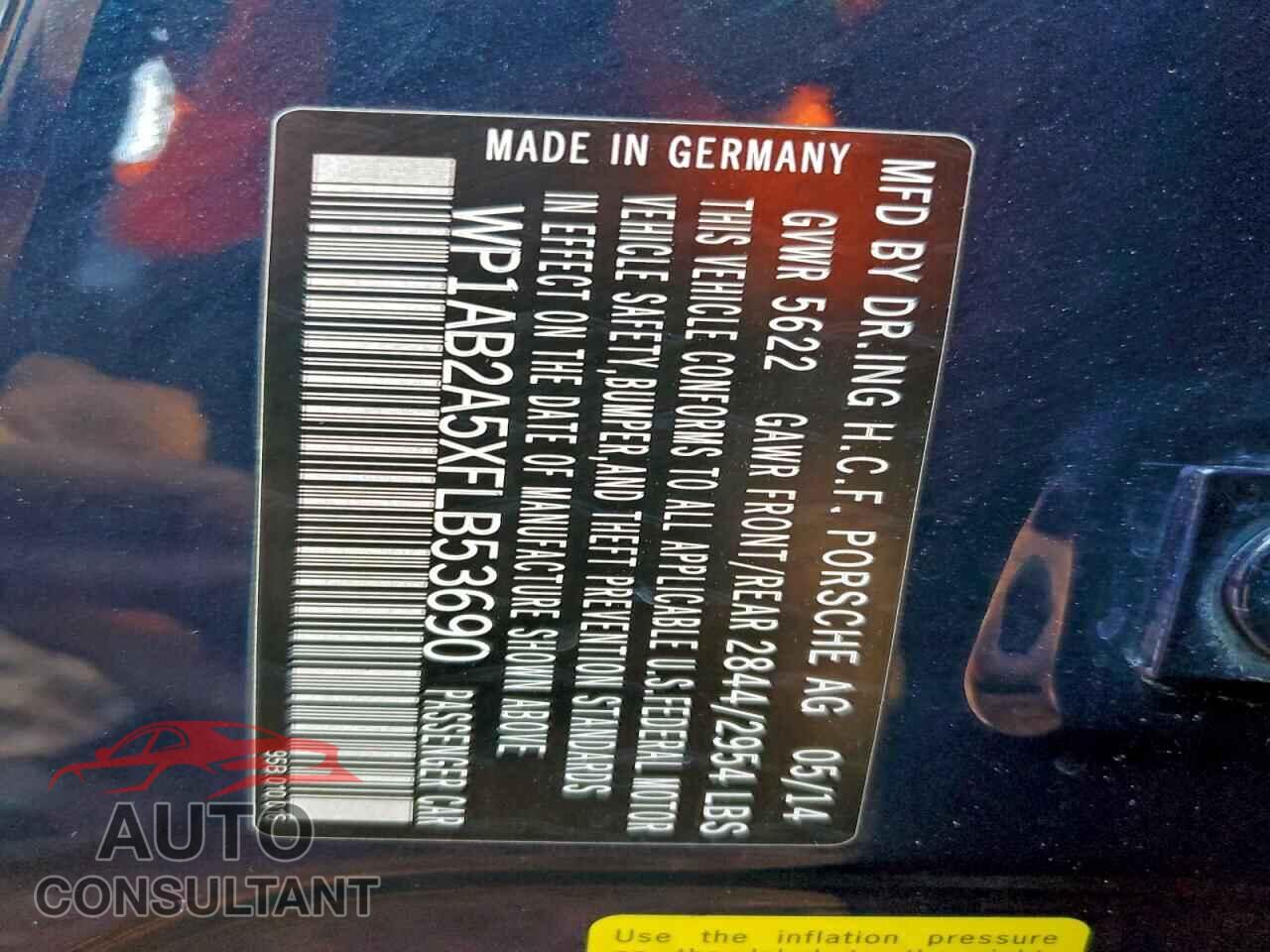 PORSCHE MACAN 2015 - WP1AB2A5XFLB53690
