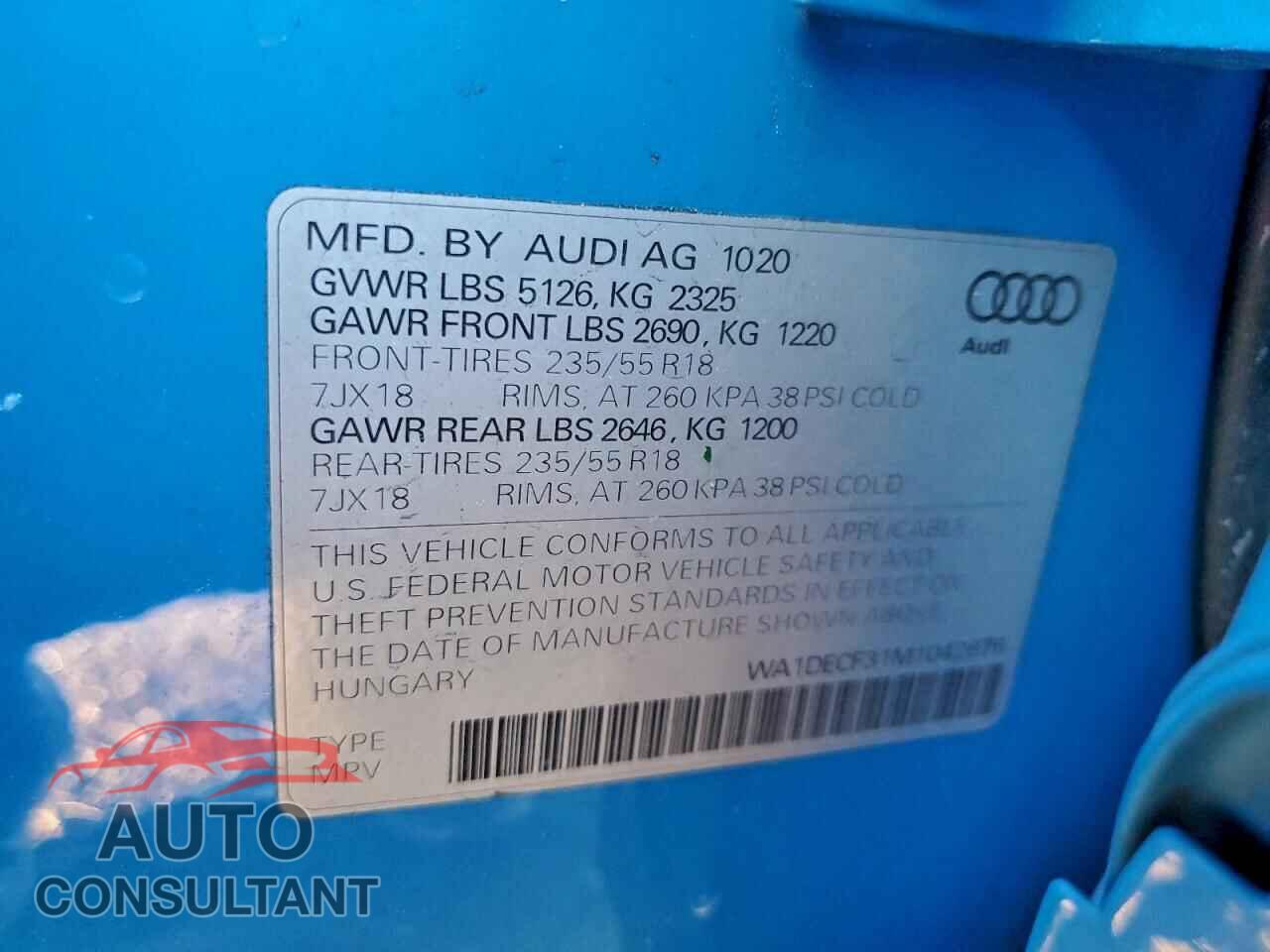 AUDI Q3 2021 - WA1DECF31M1042676