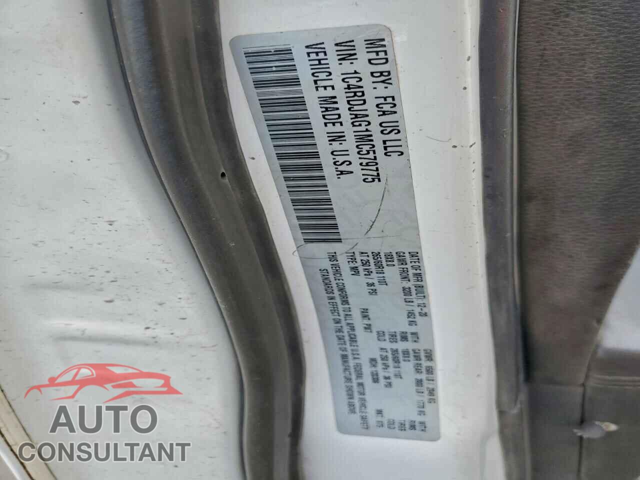 DODGE DURANGO 2021 - 1C4RDJAG1MC579775