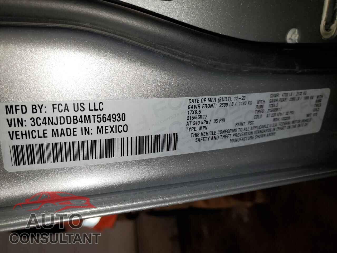 JEEP COMPASS 2021 - 3C4NJDDB4MT564930