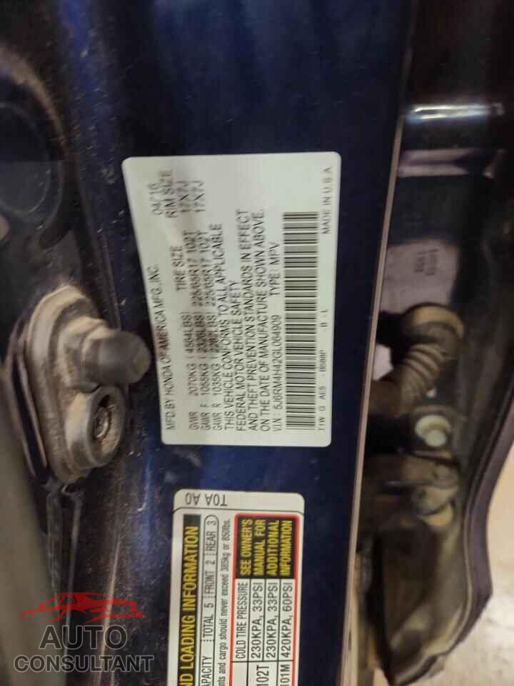HONDA CRV 2016 - 5J6RM4H42GL064909