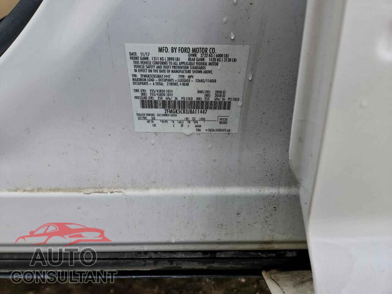 FORD FLEX 2018 - 2FMGK5C83JBA11447