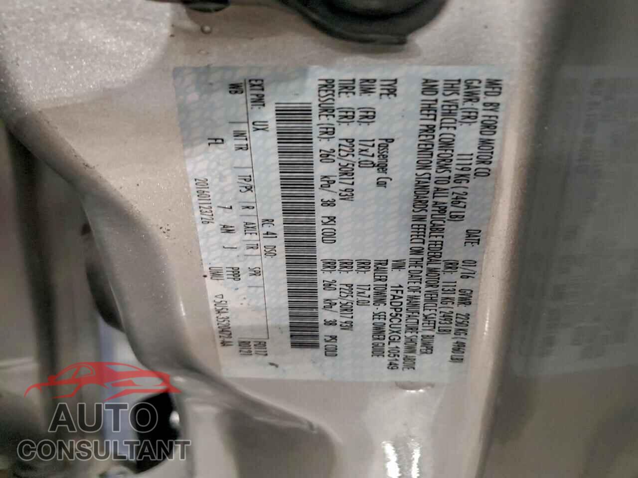 FORD CMAX 2016 - 1FADP5CUXGL105149