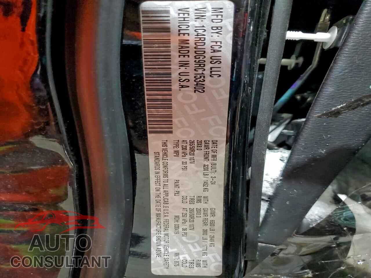 DODGE DURANGO 2024 - 1C4RDJDG9RC153402