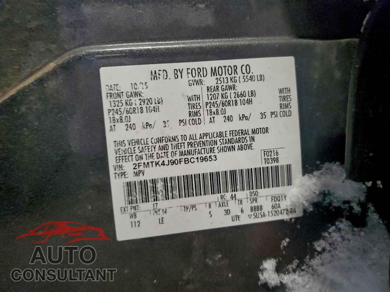 FORD EDGE 2015 - 2FMTK4J90FBC19653