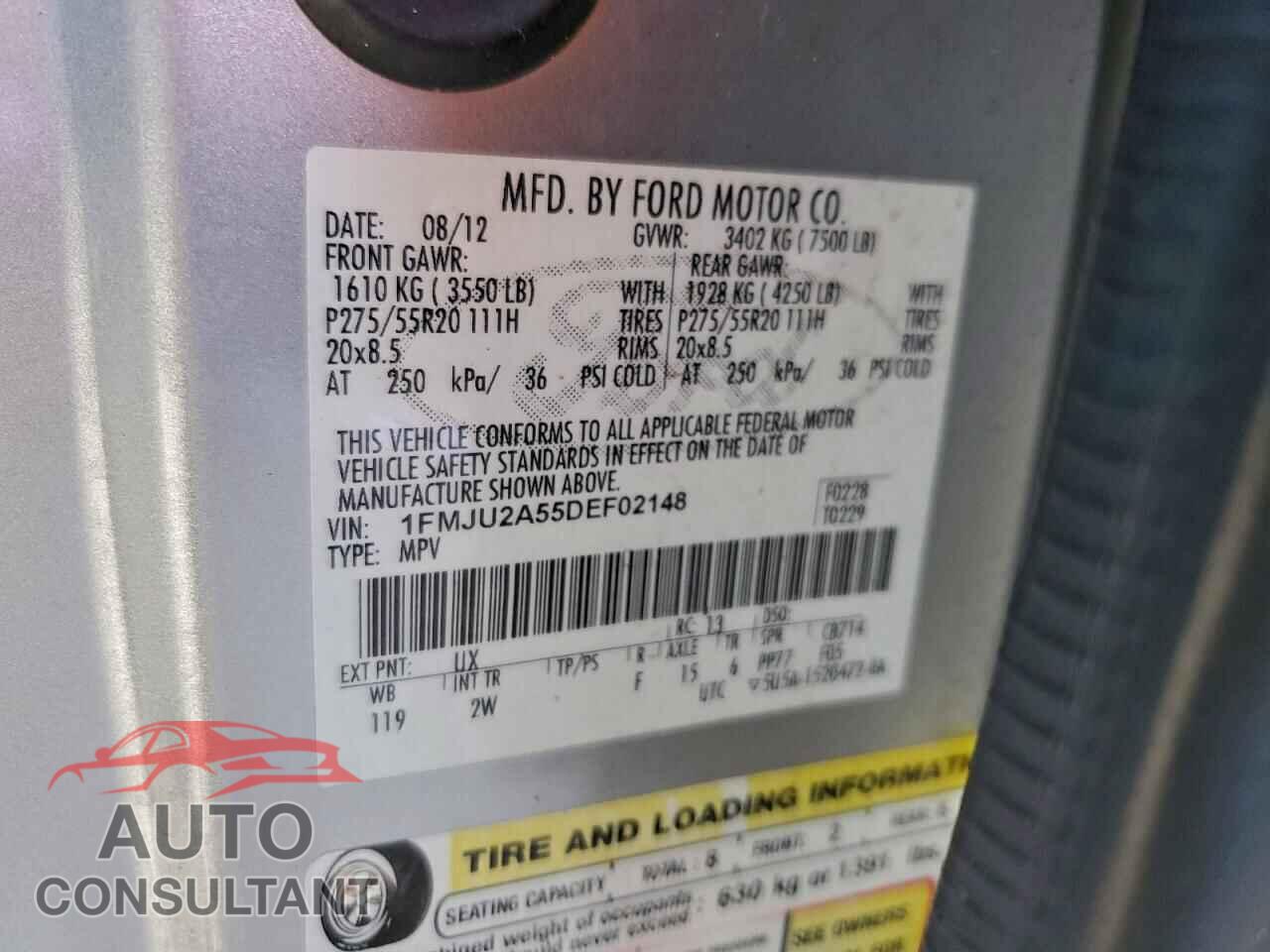 FORD EXPEDITION 2013 - 1FMJU2A55DEF02148