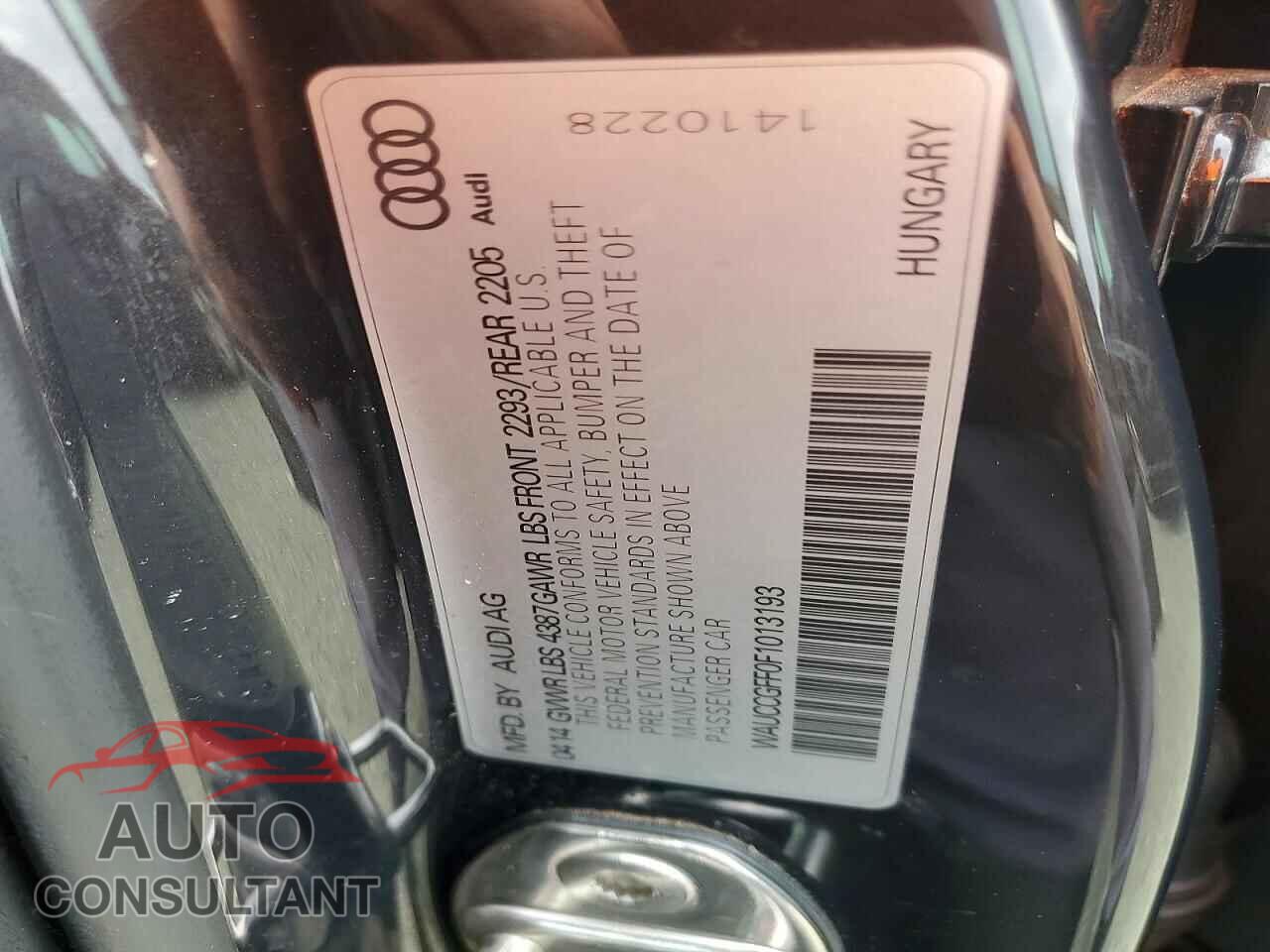 AUDI A3 2015 - WAUCCGFF0F1013193