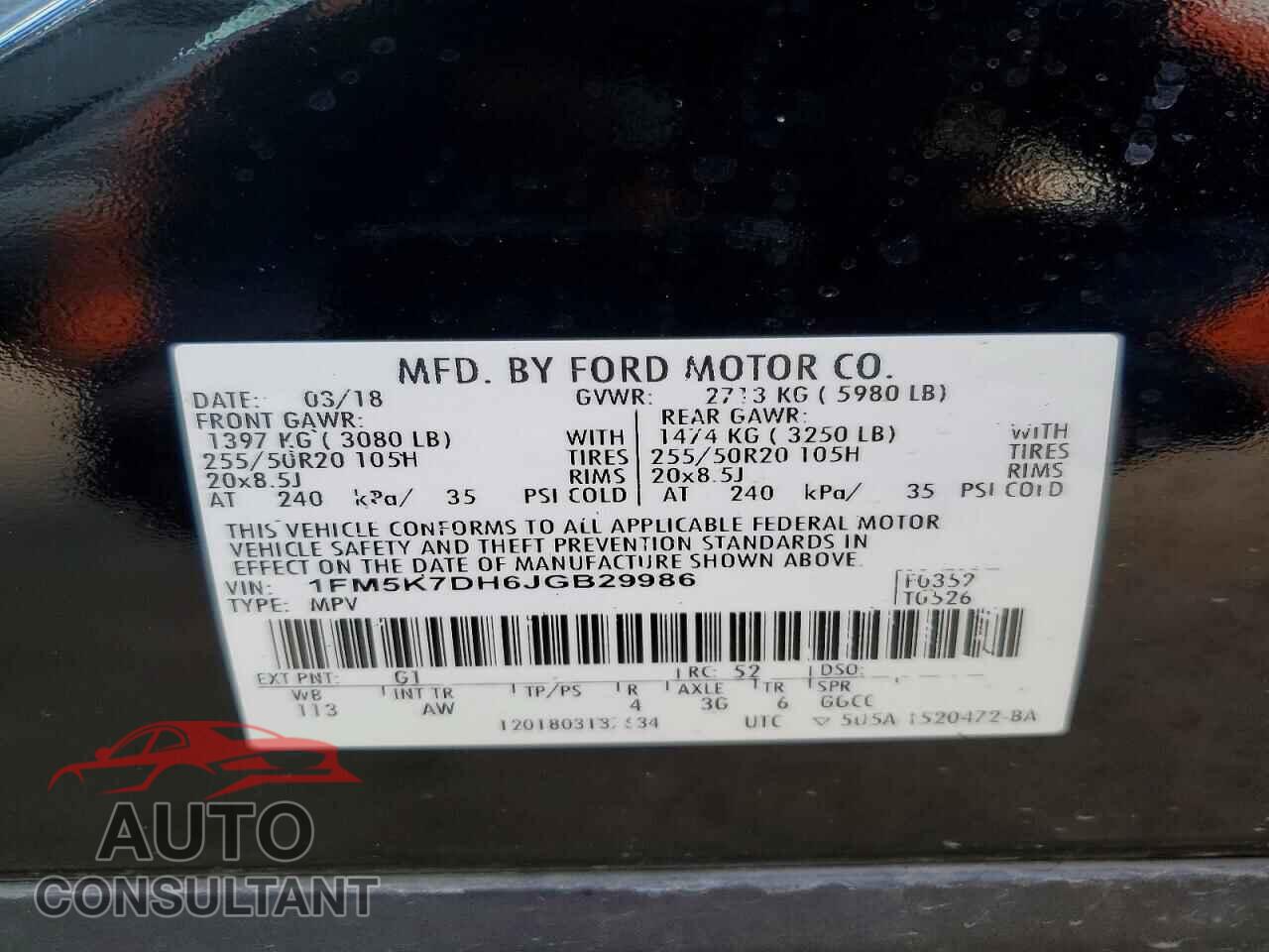FORD EXPLORER 2018 - 1FM5K7DH6JGB29986
