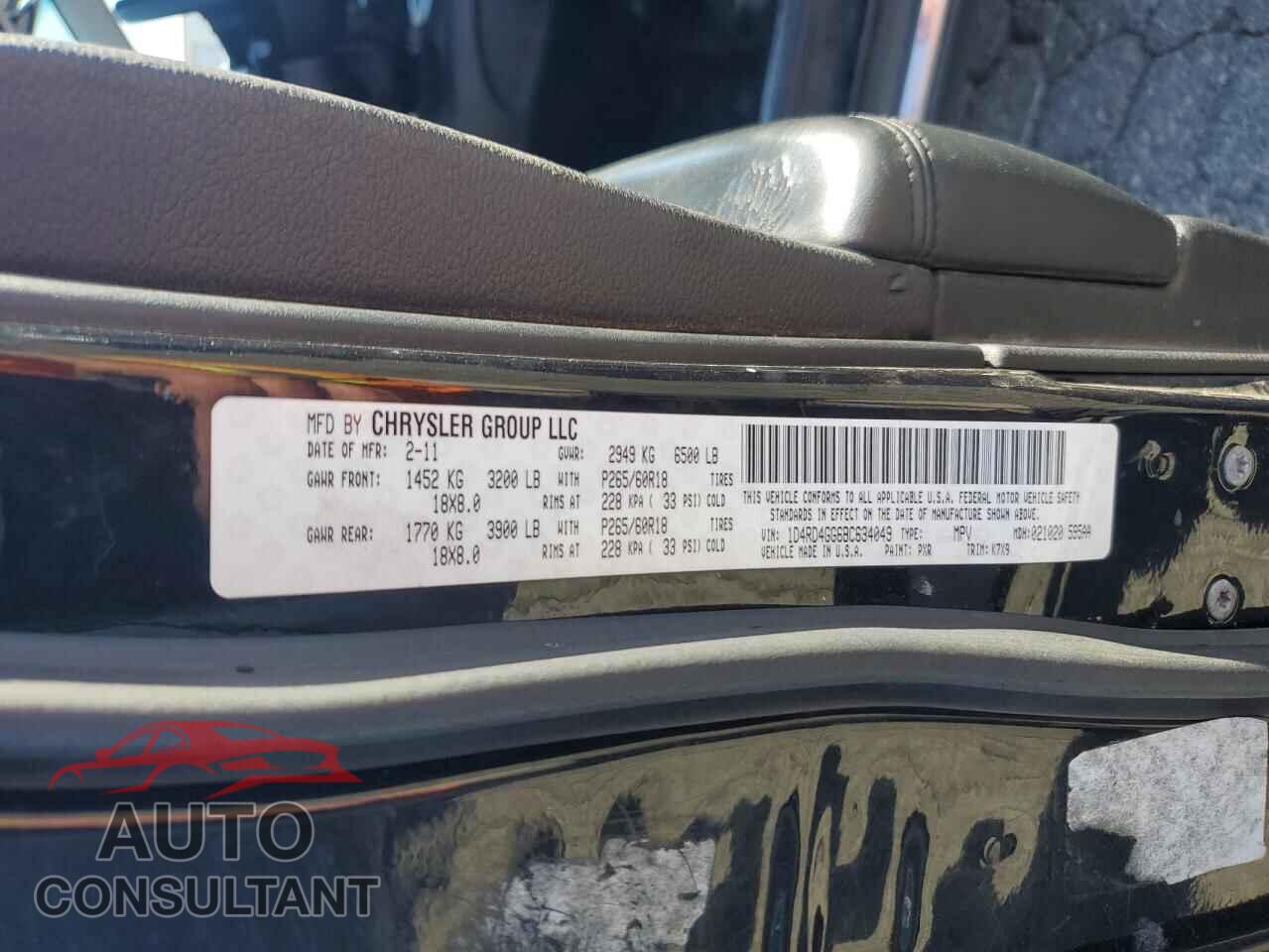 DODGE DURANGO 2011 - 1D4RD4GG6BC634049