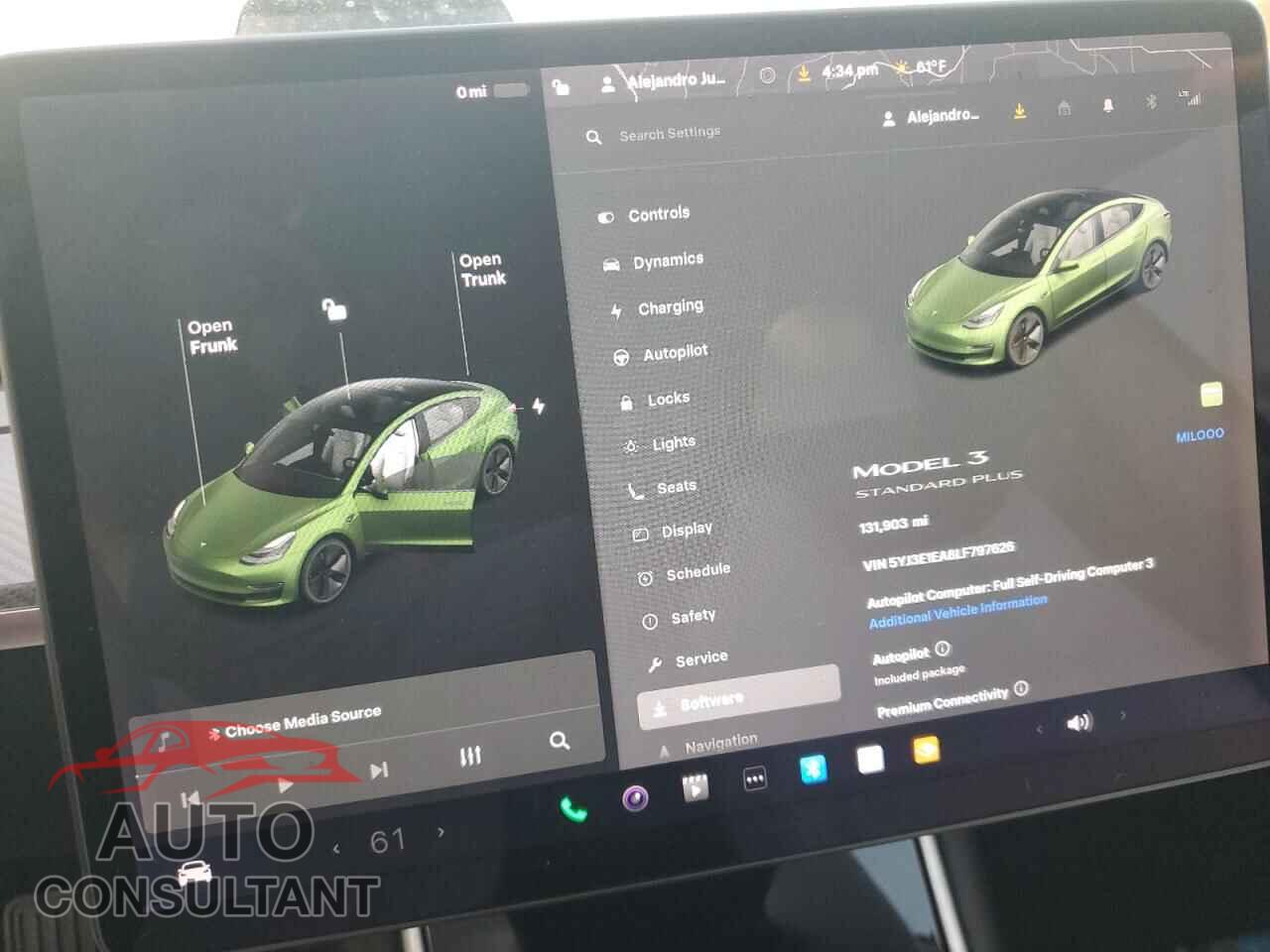 TESLA MODEL 3 2020 - 5YJ3E1EA8LF797626