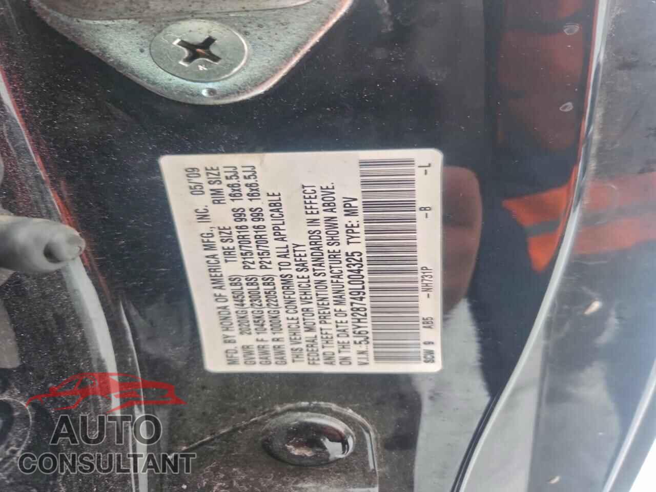 HONDA ELEMENT 2009 - 5J6YH28749L004325