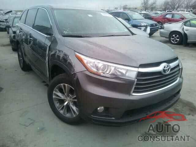 TOYOTA HIGHLANDER 2015 - 5TDZKRFH6FS086178
