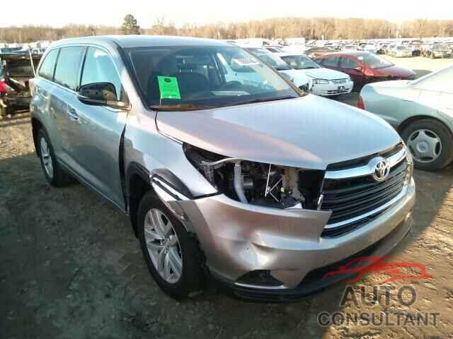 TOYOTA HIGHLANDER 2015 - 5TDZARFH5FS014293