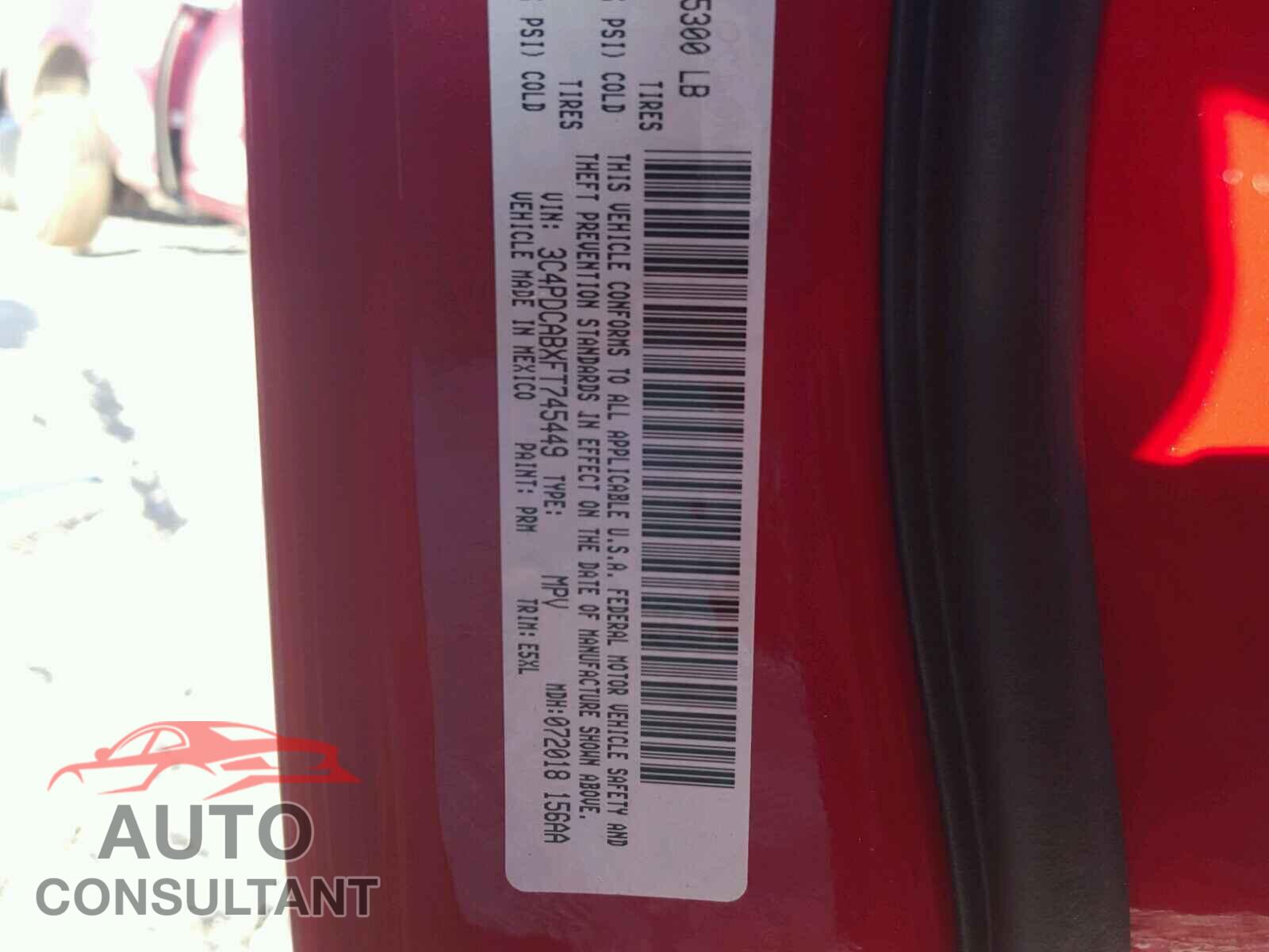DODGE JOURNEY 2015 - 3C4PDCABXFT745449