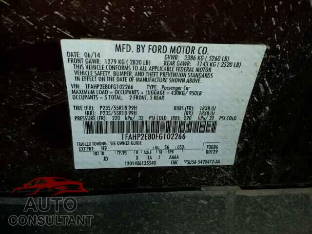 FORD TAURUS 2015 - 1FAHP2E80FG102266