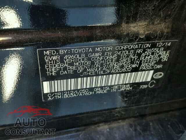LEXUS GS350 2015 - JTHCE1BL2FA002832