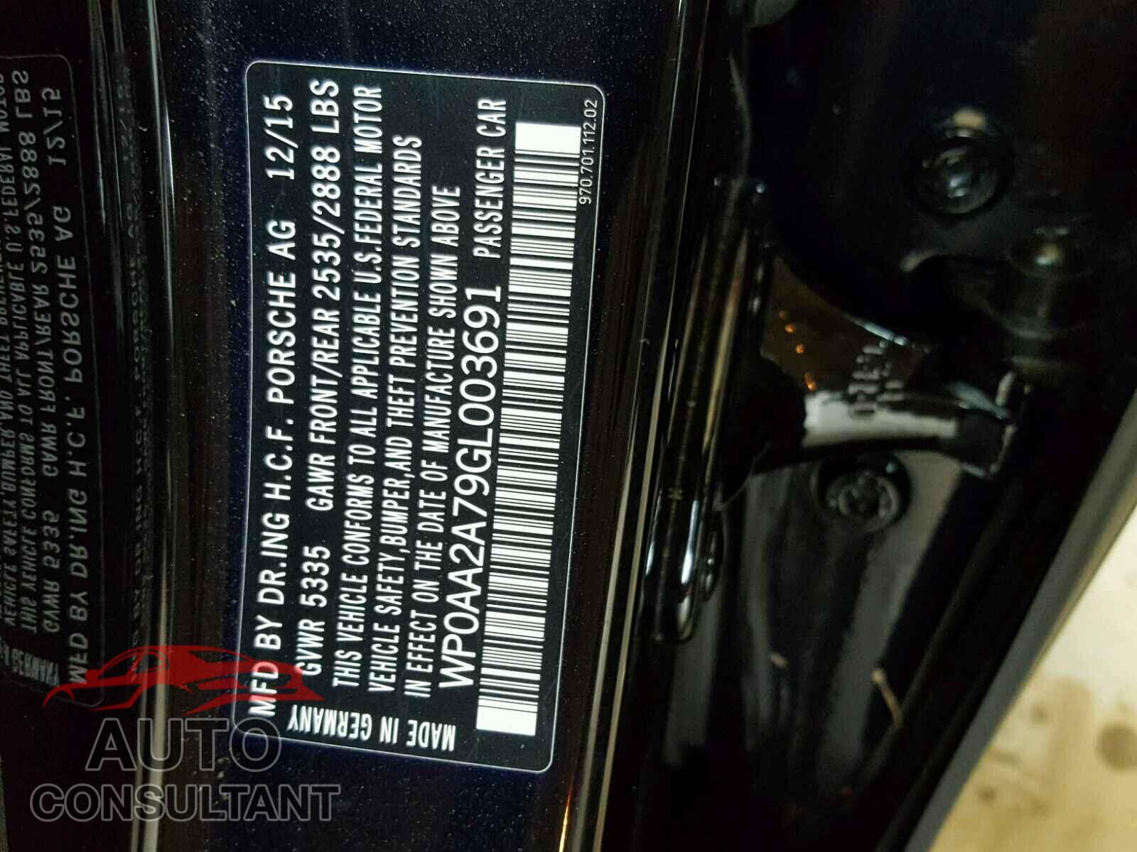 PORSCHE PANAMERA 2016 - WP0AA2A79GL003691
