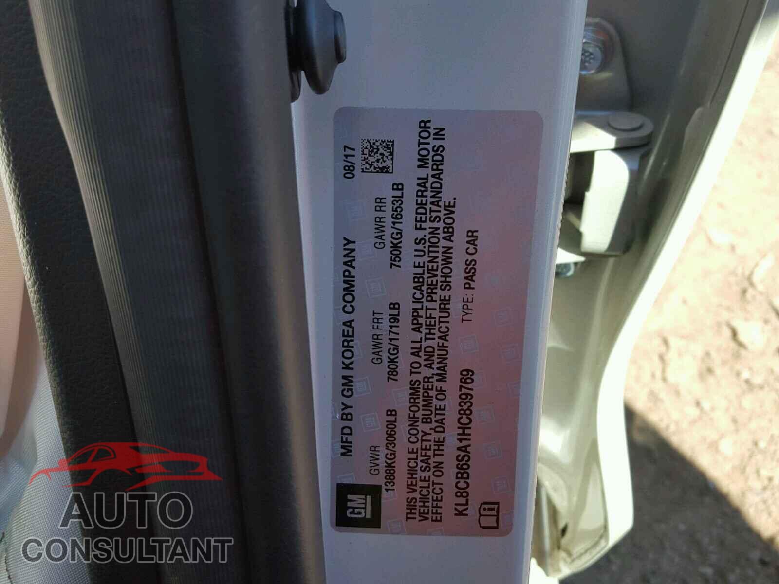 CHEVROLET SPARK 2017 - KL8CB6SA1HC839769
