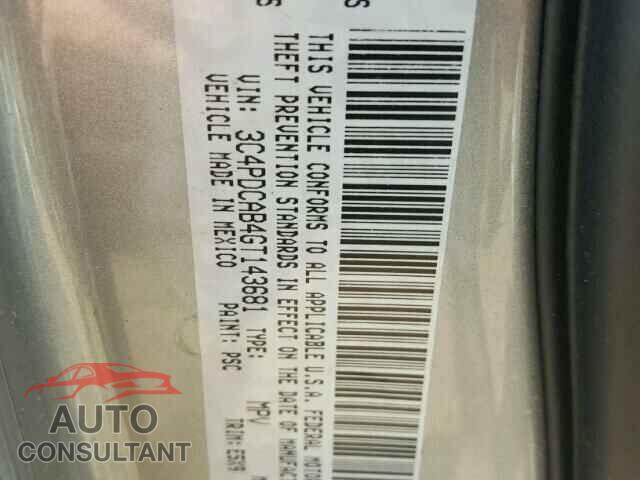 DODGE JOURNEY 2016 - 3C4PDCAB4GT143681