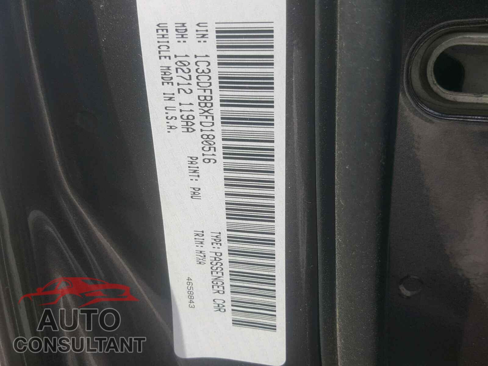 DODGE DART 2015 - 1C3CDFBBXFD180516