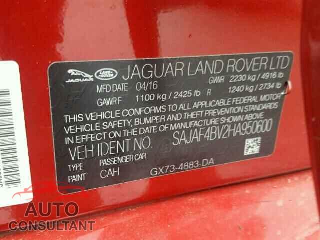 JAGUAR XE 2017 - SAJAF4BV2HA950600
