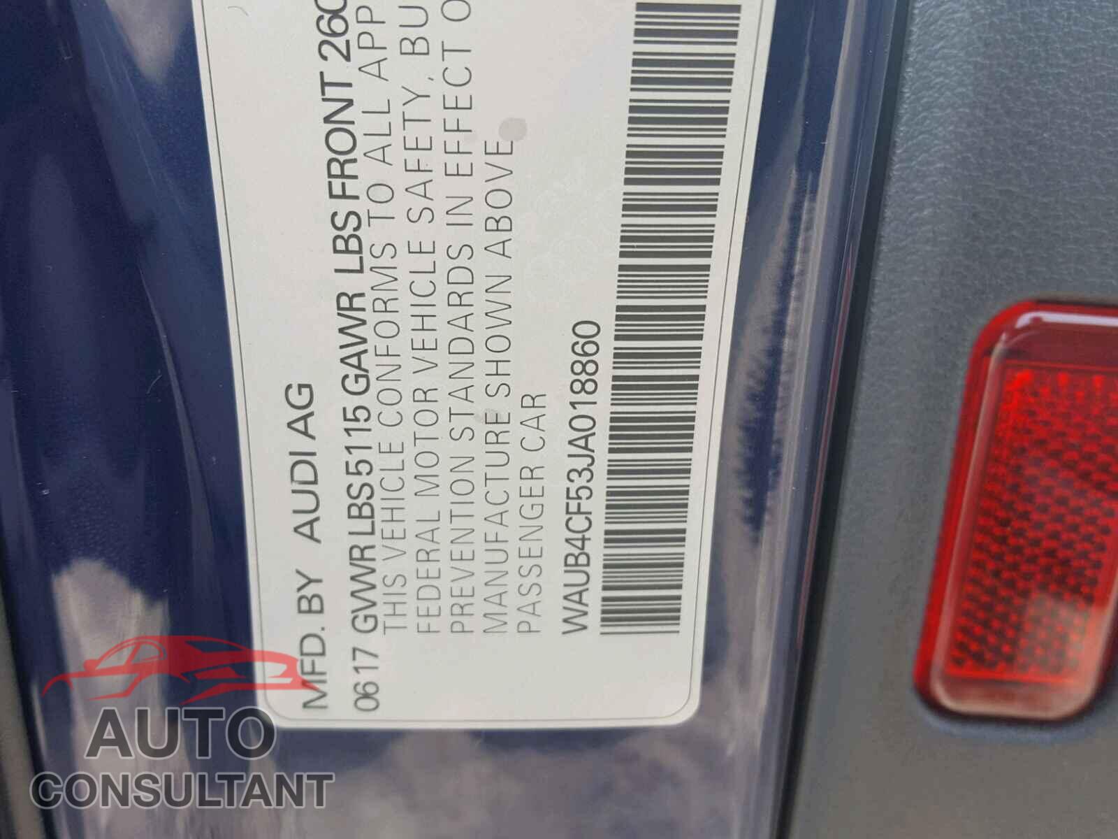 AUDI S5/RS5 2018 - WAUB4CF53JA018860